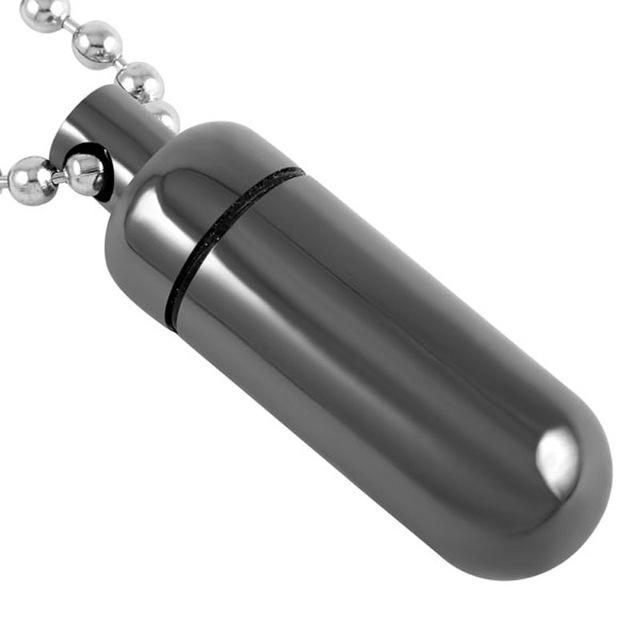 Cremation Necklace - High Polished Cylinder Vial Cremation Urn Necklace