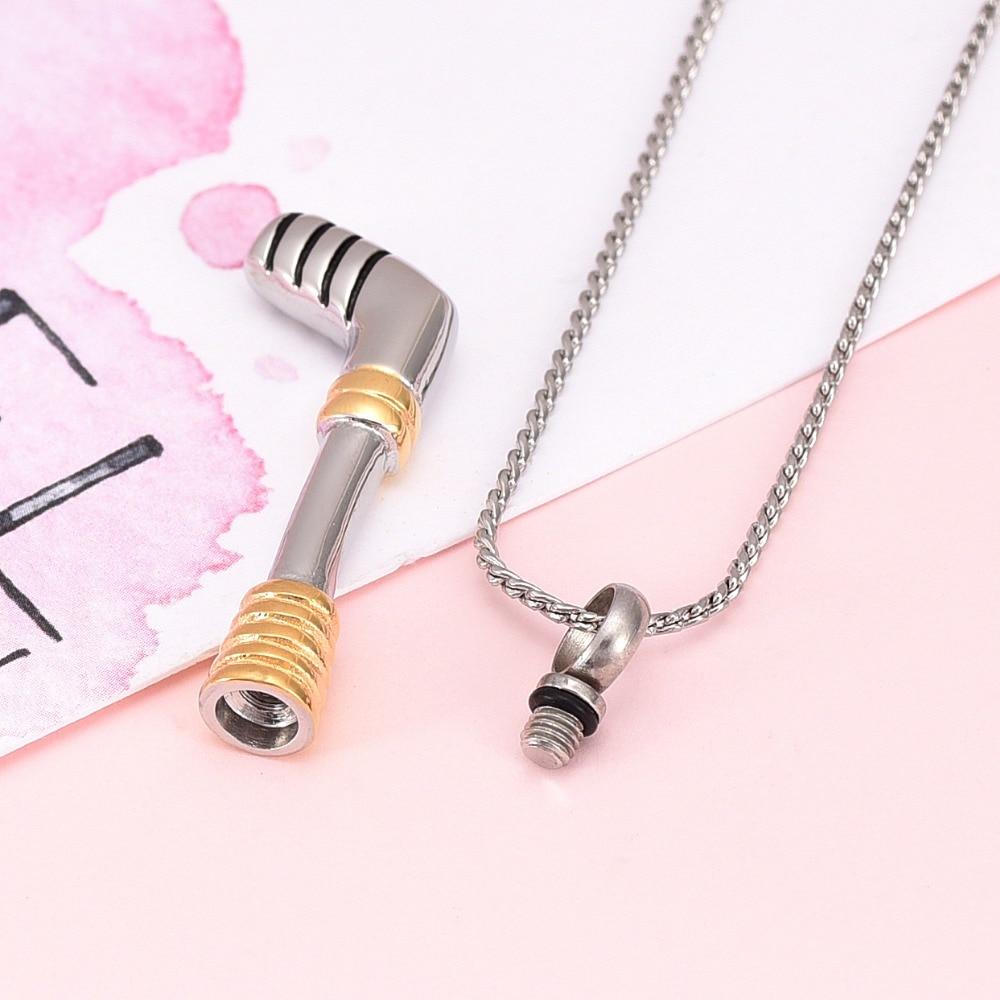 Cremation Necklace - Hockey Stick Cremation Urn Necklace