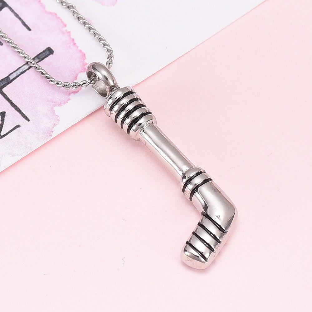 Cremation Necklace - Hockey Stick Cremation Urn Necklace