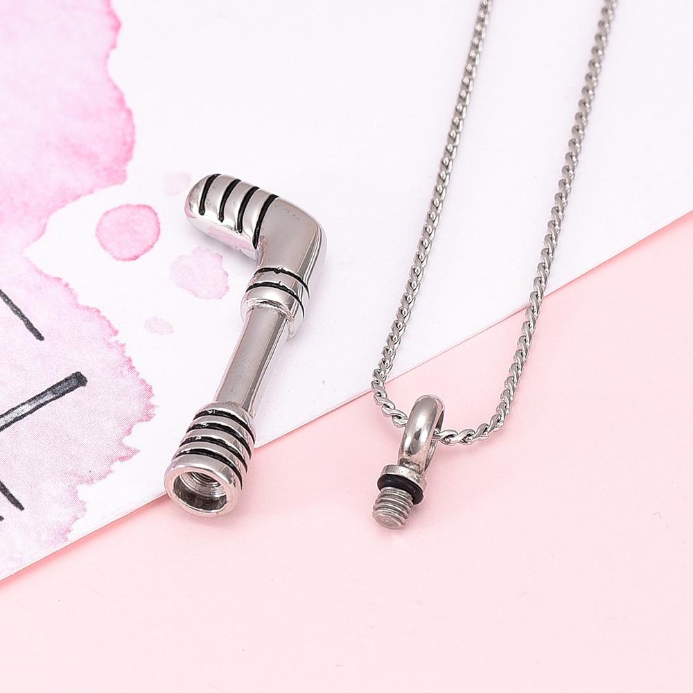 Cremation Necklace - Hockey Stick Cremation Urn Necklace