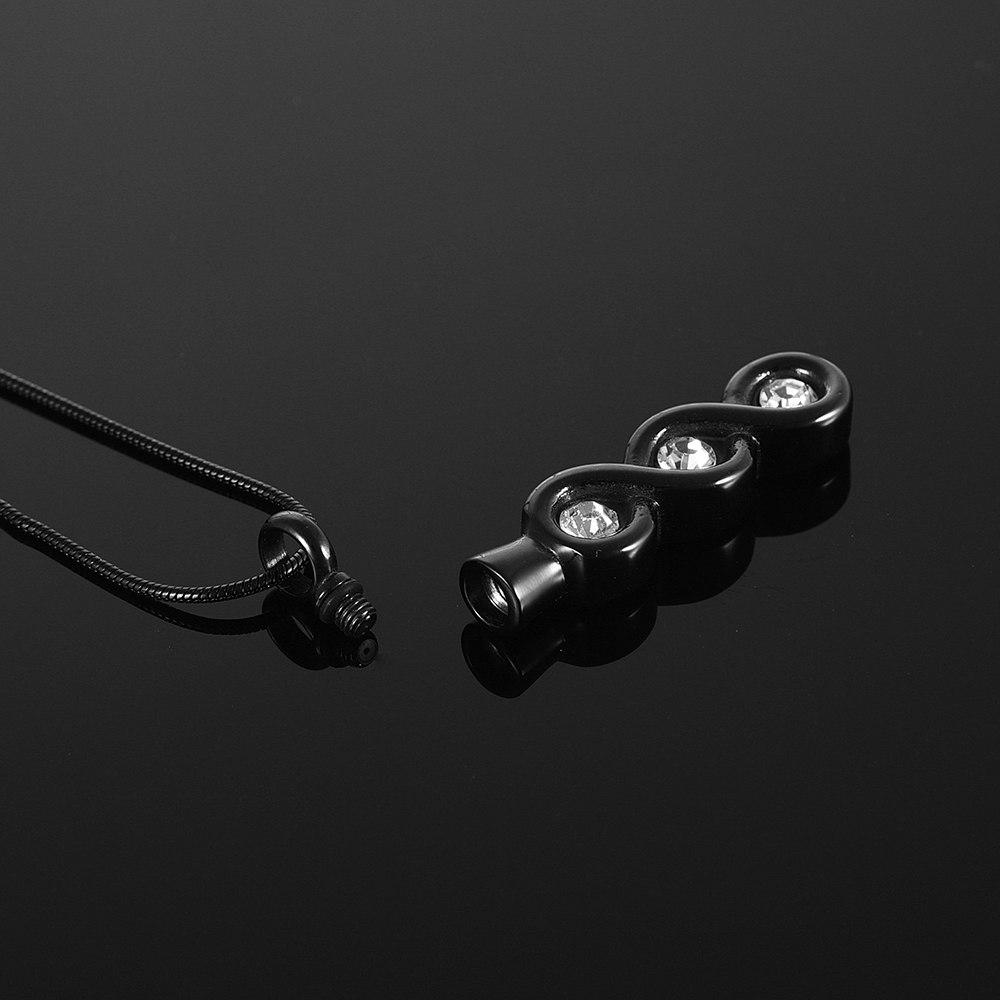 Cremation Necklace - Infinity Gemstone Cremation Urn Necklace With Rhinestones