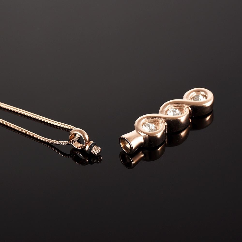 Cremation Necklace - Infinity Gemstone Cremation Urn Necklace With Rhinestones