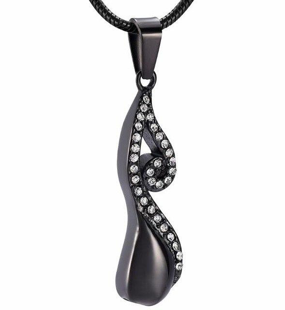 Cremation Necklace - Infinty Teardrop Cremation Urn Necklace With Rhinestones