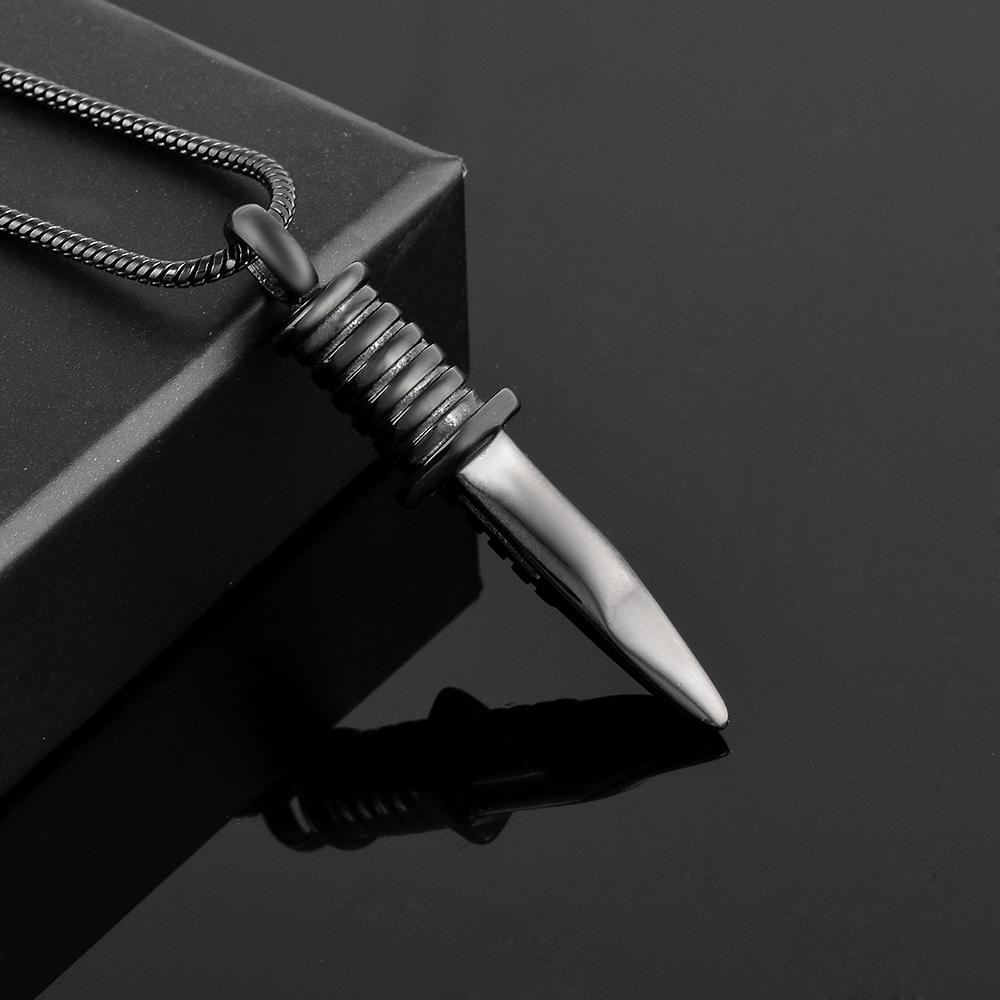 Cremation Necklace - Knife Blade Shaped Cremation Urn Necklace