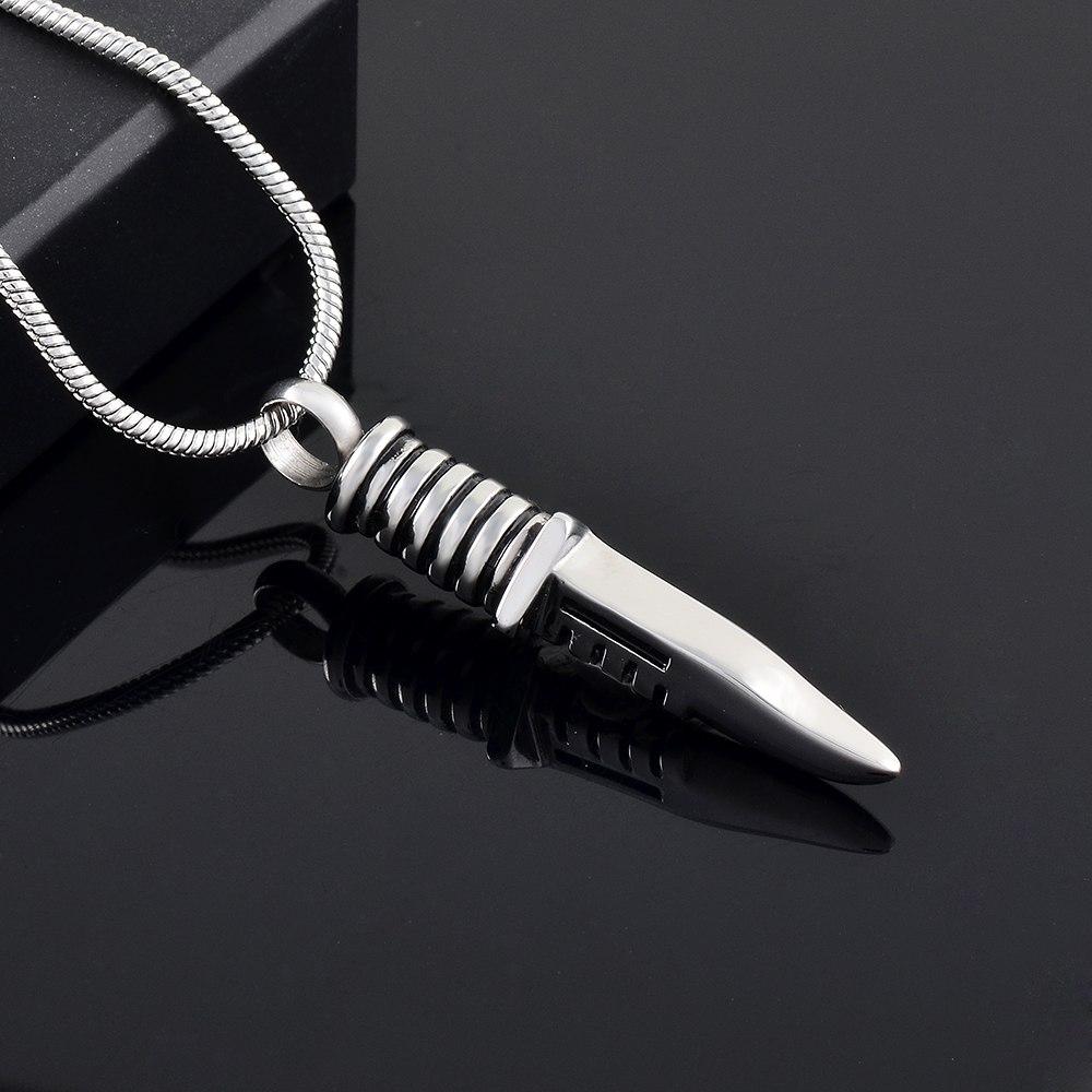 Cremation Necklace - Knife Blade Shaped Cremation Urn Necklace