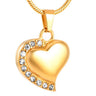 Cremation Necklace - Memorial Heart Cremation Urn Necklace With Rhinestones