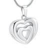 Cremation Necklace - Modern Double Heart Cremation Urn Necklace