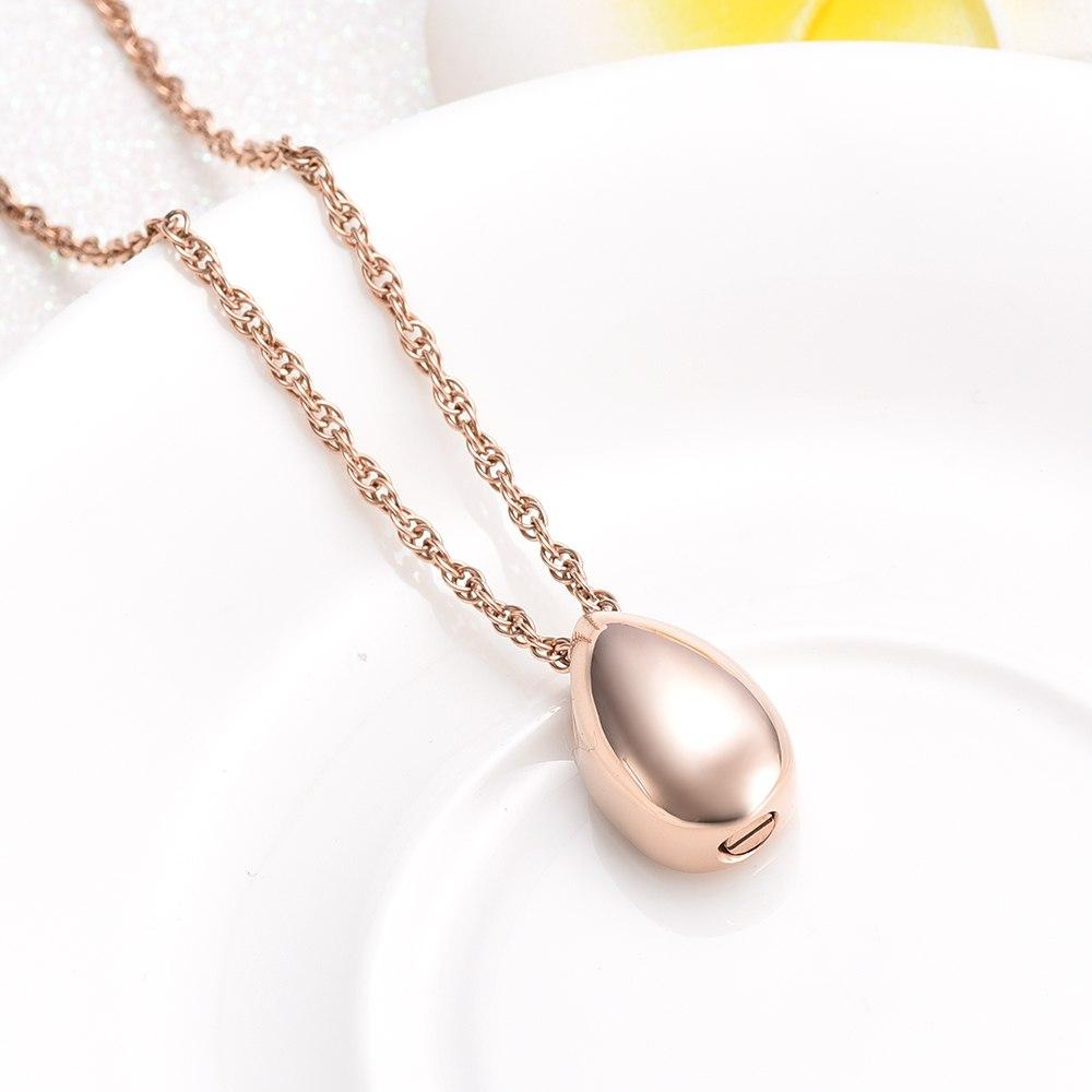 Cremation Necklace - Modern Little Teardrop Cremation Urn Necklace