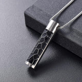 Cremation Necklace - Modern Silver Cylinder Memorial Urn