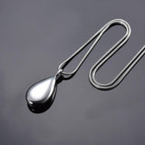 Cremation Necklace - Modern Silver Water Drop Cremation Urn Necklace