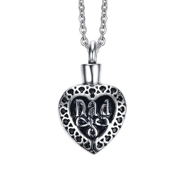 Cremation Necklace - Mom/Dad Heart Shaped Cremation Necklace