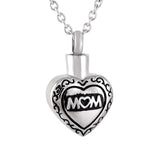 Cremation Necklace - Mom Heart Shaped Cremation Urn Necklace