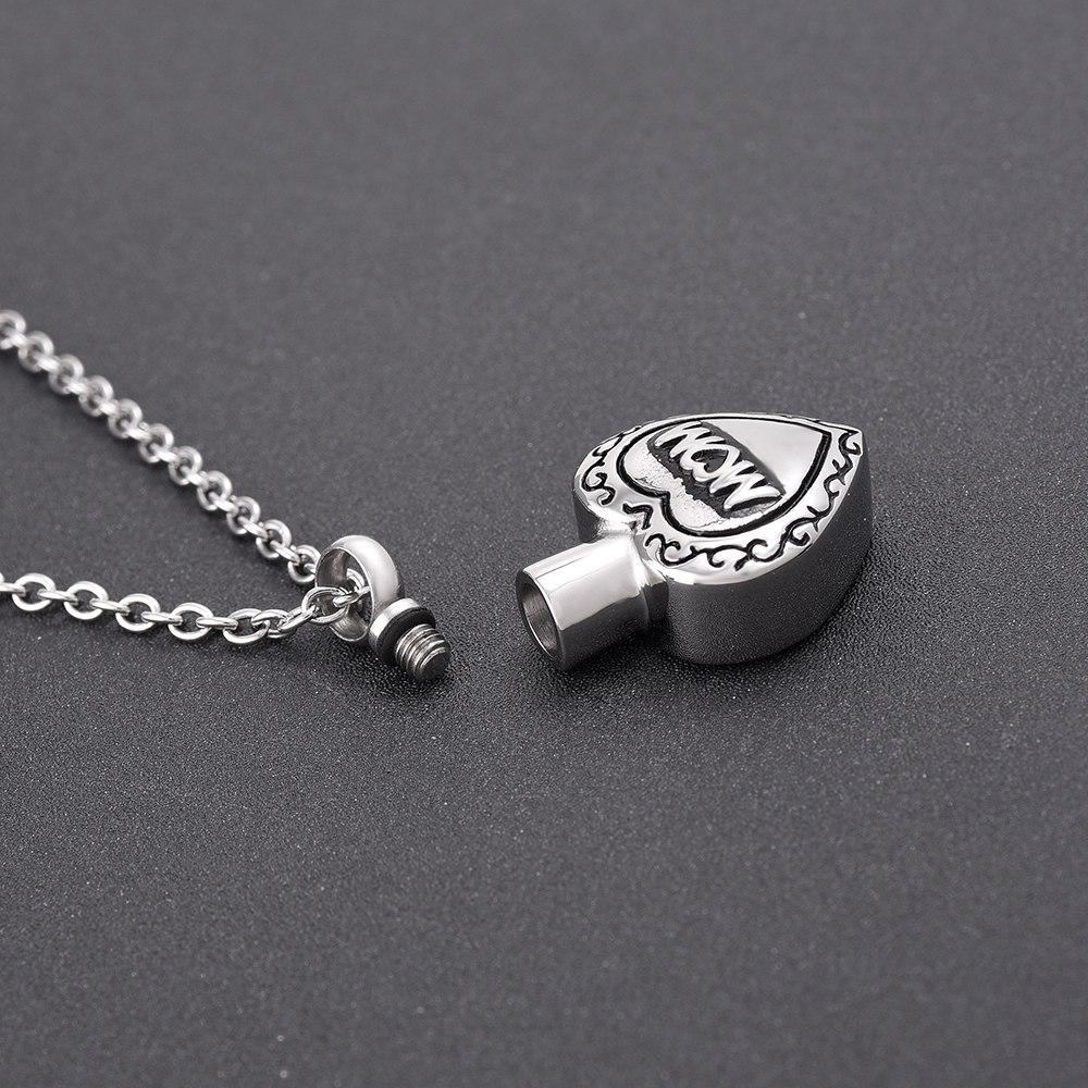 Cremation Necklace - Mom Heart Shaped Cremation Urn Necklace