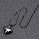 Cremation Necklace - "Mom, Love You Forever" Heart Shaped Cremation Urn Necklace With Rhinestone