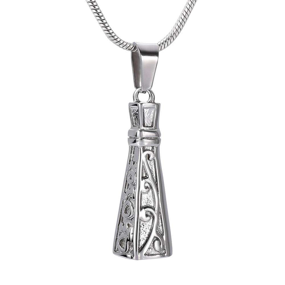 Cremation Necklace - Ornate Lighthouse Cremation Urn Necklace