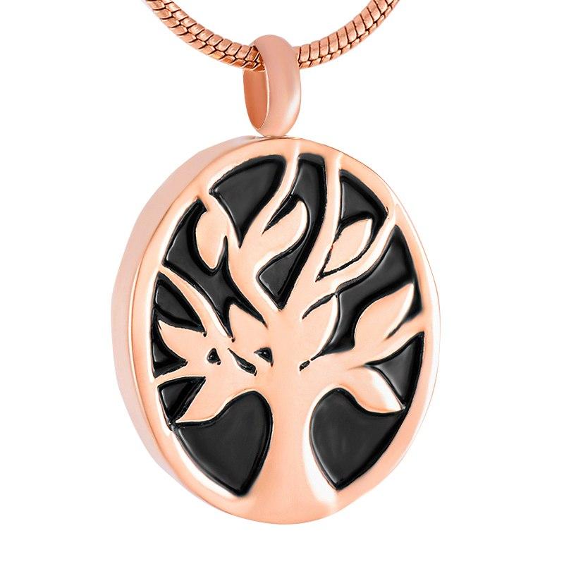 Cremation Necklace - Oval Tree Of Life Cremation Urn Necklace