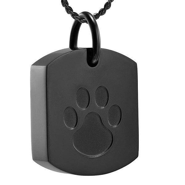 Cremation Necklace - Paw Print Dog Tags Cremation  Necklace