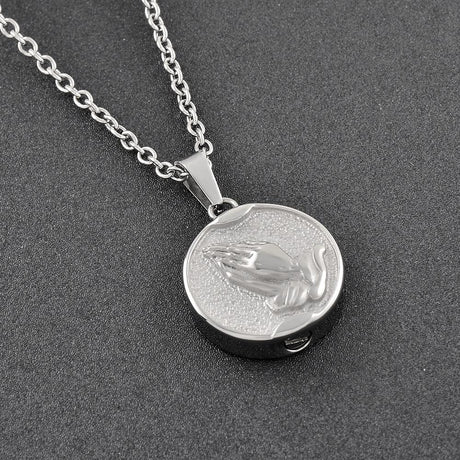 Praying Hands Cremation Jewelry - Ash Necklace - Cherished Emblems