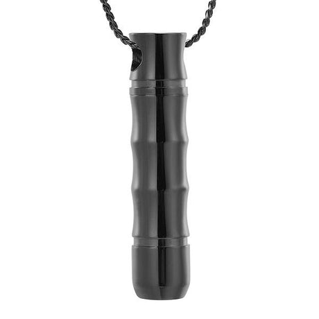 Cremation Necklace - Ribbed Cylinder Tube Cremation Urn Necklace