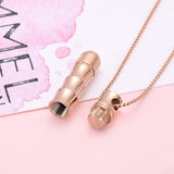 Cremation Necklace - Ribbed Cylinder Tube Cremation Urn Necklace