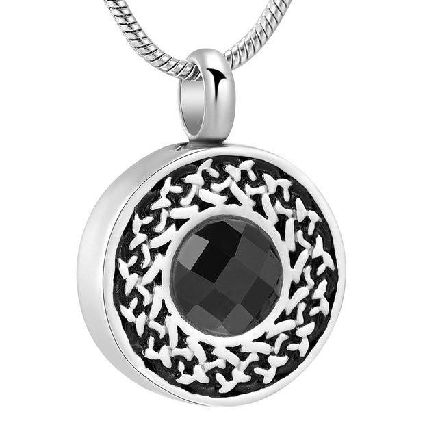 Cremation Necklace - Round Pendant Cremation Urn Necklace