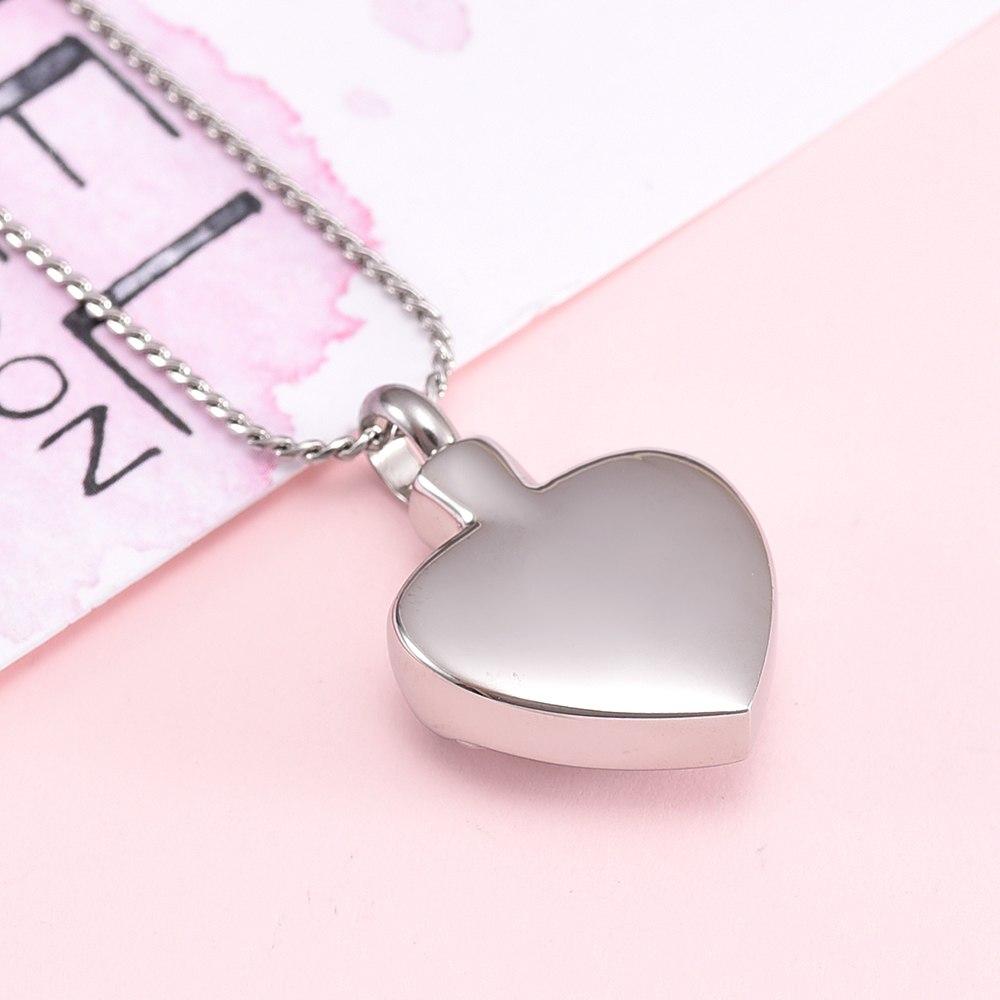 Cremation Necklace - Silver Always In My Heart Cremation Urn Necklace F