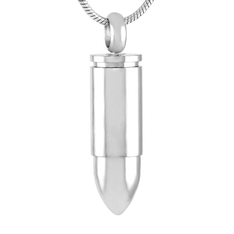 Cremation Necklace - Silver Bullet Cremation Urn Necklace