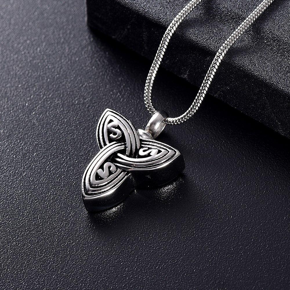 Cremation Necklace - Silver Celtic Knot Cremation Urn Necklace