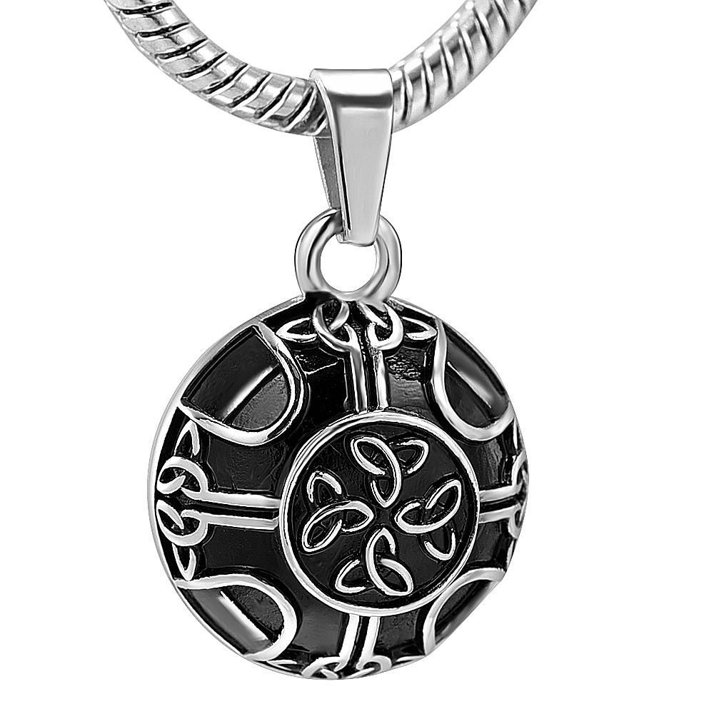 Cremation Necklace - Silver Celtic Style Circle Cremation Urn Necklace