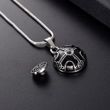 Cremation Necklace - Silver Celtic Style Circle Cremation Urn Necklace