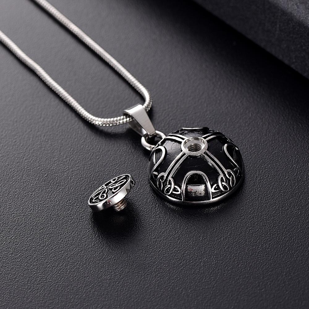 Cremation Necklace - Silver Celtic Style Circle Cremation Urn Necklace