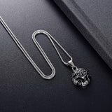 Cremation Necklace - Silver Celtic Style Circle Cremation Urn Necklace