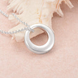 Cremation Necklace - Silver Circle Cremation Urn Necklace