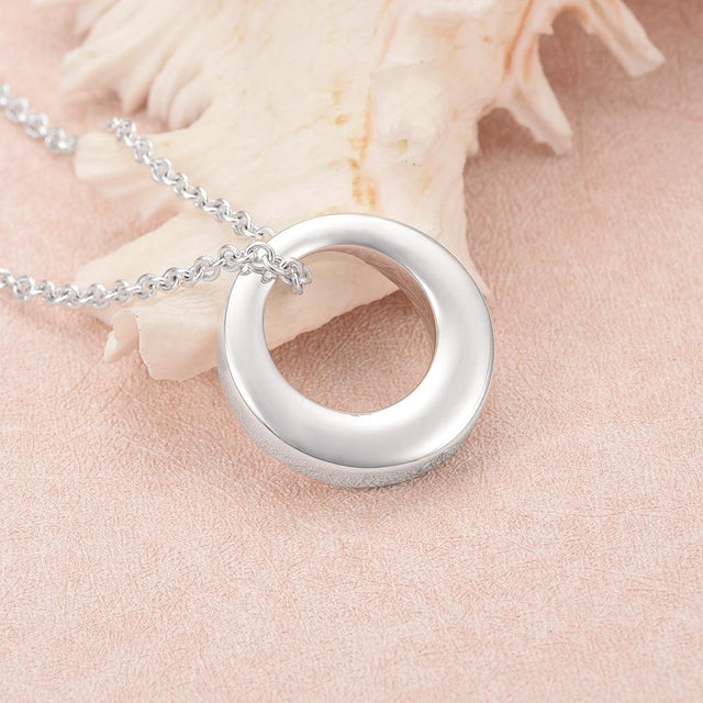 Cremation Necklace - Silver Circle Cremation Urn Necklace
