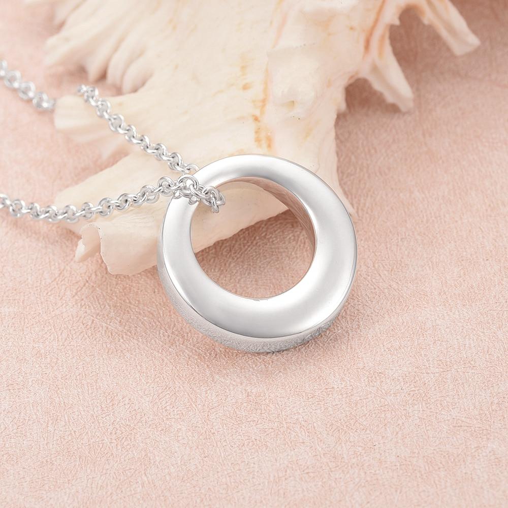 Cremation Necklace - Silver Circle Cremation Urn Necklace