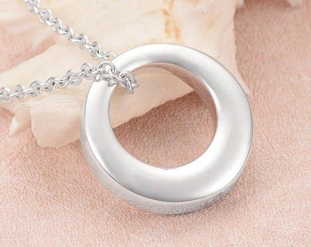 Cremation Necklace - Silver Circle Cremation Urn Necklace