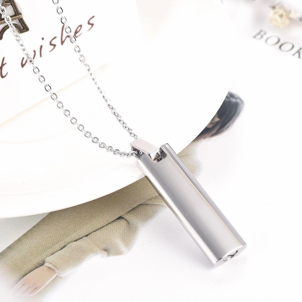 Cremation Necklace - Silver Cremation Urn Necklace Etched With The Lord's Prayer & Cross