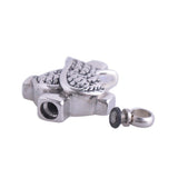 Cremation Necklace - Silver Cross And Angel Wings Cremation Urn Necklace