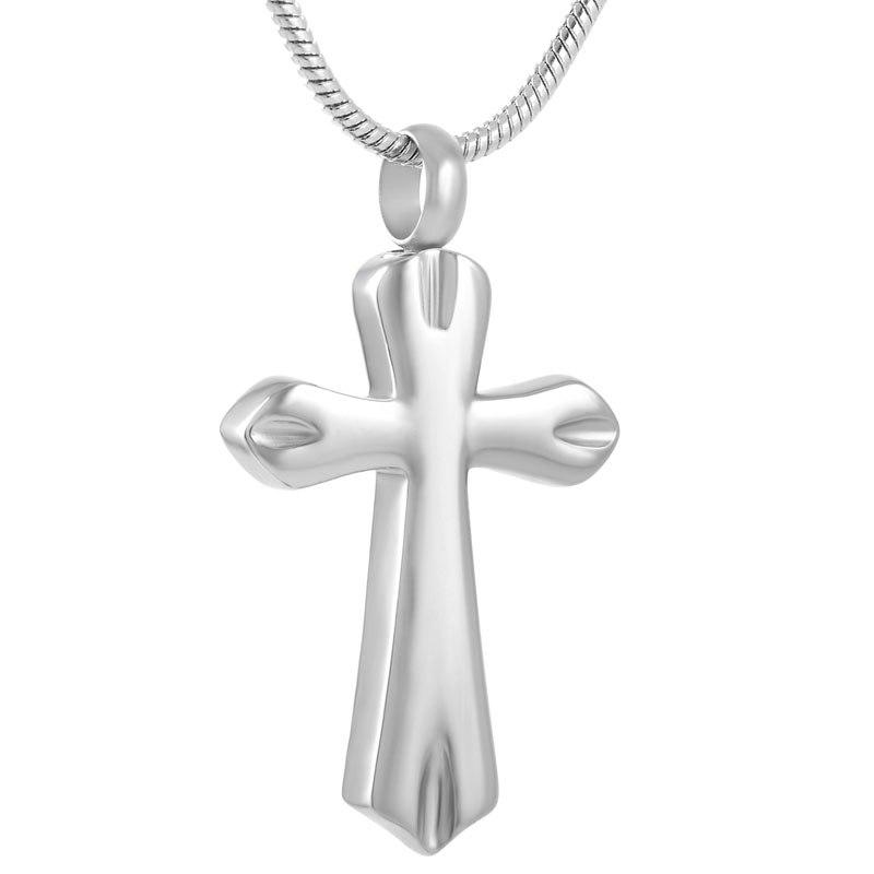 Cremation Necklace - Silver Cross Cremation Urn Necklace
