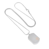 Cremation Necklace - Silver Dog Tag With Classic Cross Of Gold & Rhinestones Cremation Urn Necklace