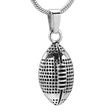 Cremation Necklace - Silver Football Cremation Urn Necklace