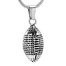 Cremation Necklace - Silver Football Cremation Urn Necklace