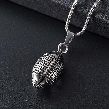 Silver Football Cremation Jewelry Ash Necklace Cherished Emblems