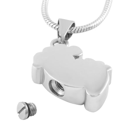 Cremation Necklace - Silver Footprints Cremation Urn Necklace
