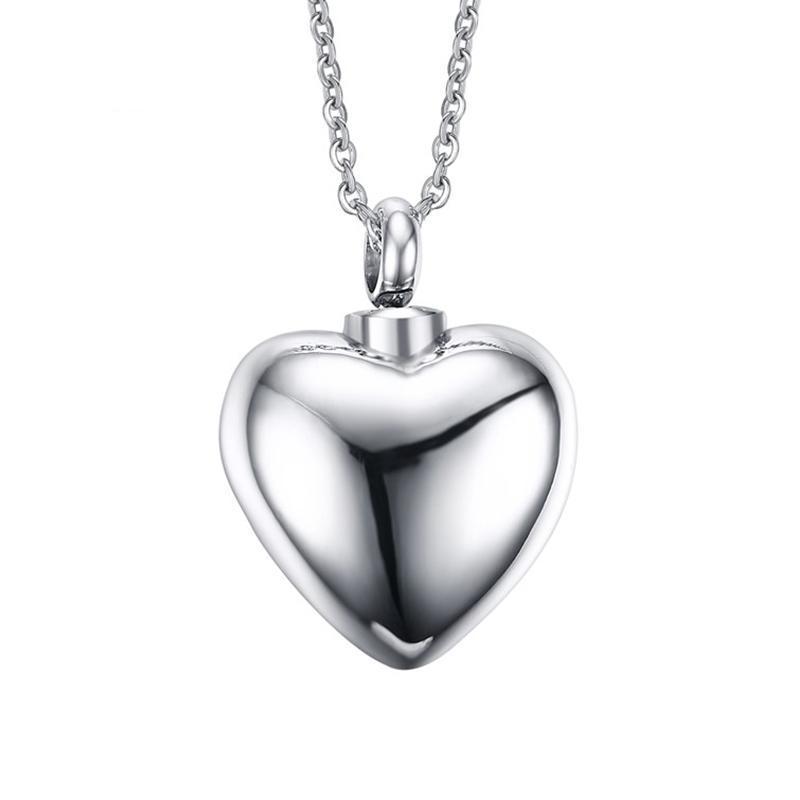 Cremation Necklace - Silver Heart Cremation Necklace Pendant