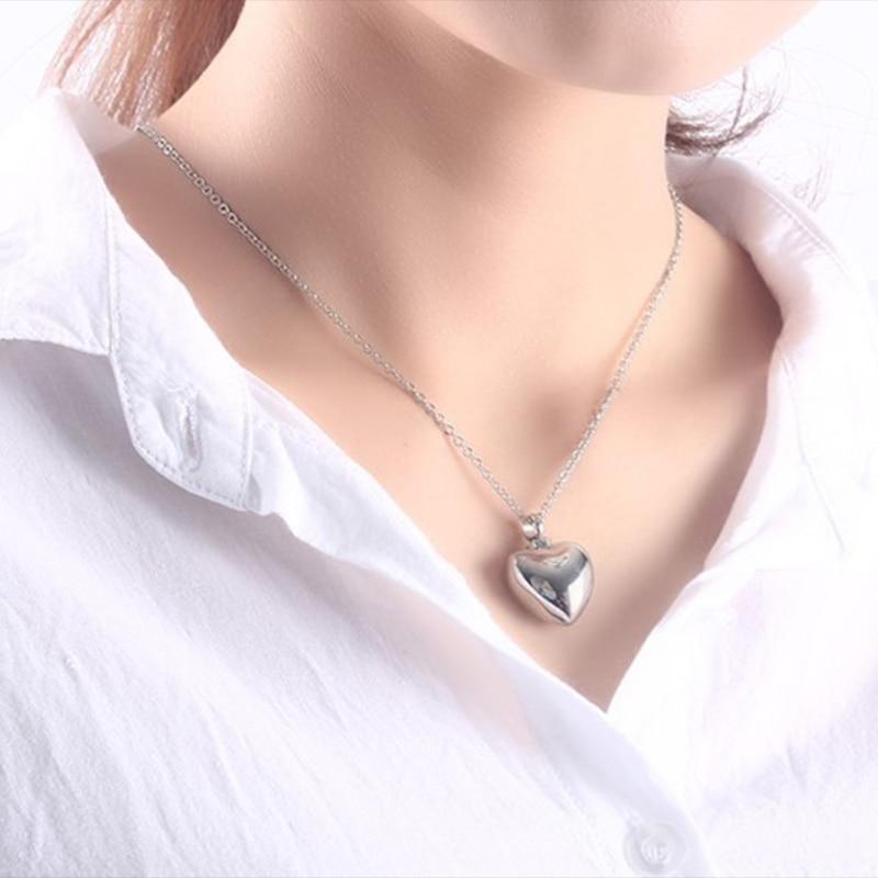 Cremation Necklace - Silver Heart Cremation Necklace Pendant