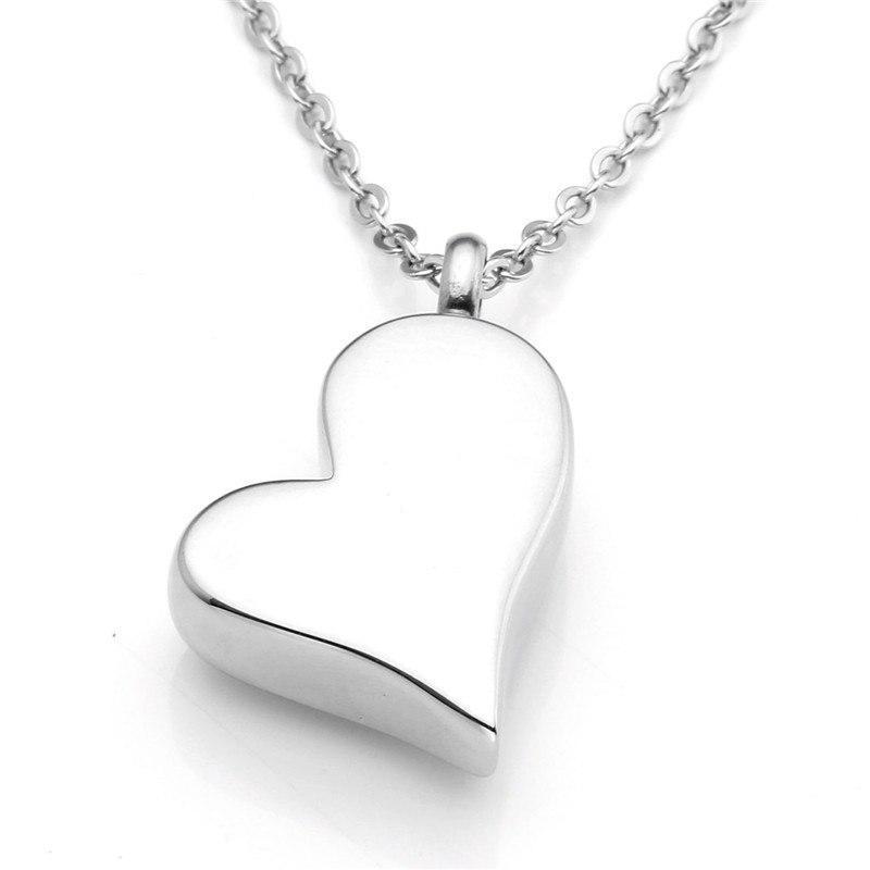 Cremation Necklace - Silver Heart Cremation Urn Necklace