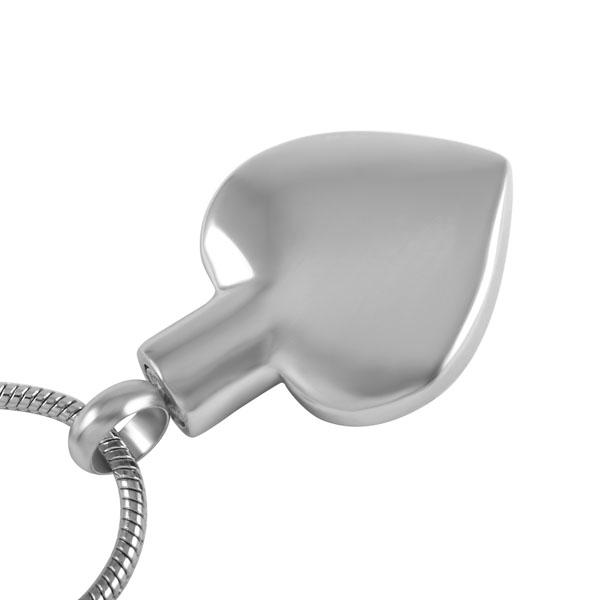 Cremation Necklace - Silver Heart Shaped Cremation Urn Necklace