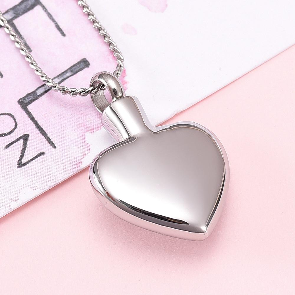 Cremation Necklace - Silver Heart Shaped Cremation Urn Necklace With Angel Wings Engraved "Mother Of An Angel"