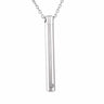 Cremation Necklace - Silver Minimalist Cremation Urn Necklace With Rhinestone Gem